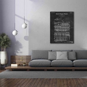 'Keyboard Instrument Blueprint Patent Chalkboard,' Canvas Wall Art,40 x 54