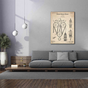 'Block and Tackle Blueprint Patent Parchment,' Canvas Wall Art,40 x 54