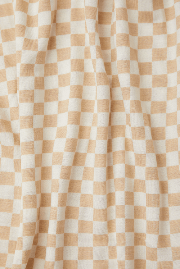 Close up of Cream Chequer fabric