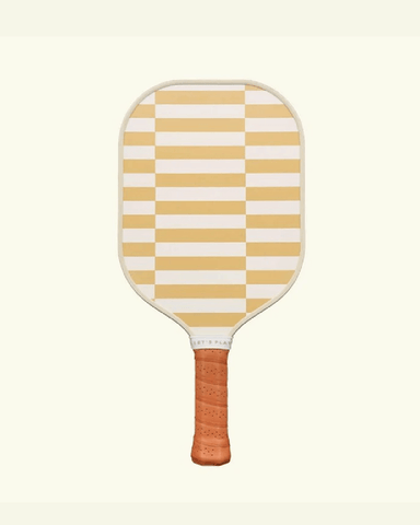 Recess yellow, geometric patterned pickleball paddle