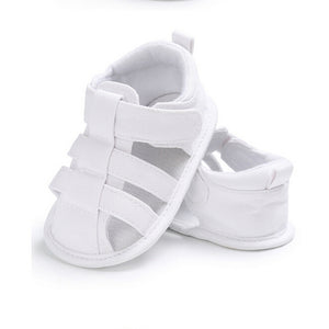 white canvas sandals