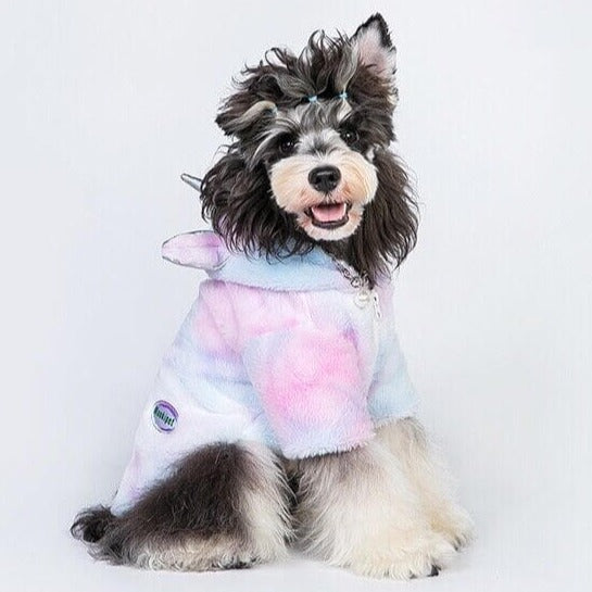 Dog Unicorn Hoodie Costume for Small Medium Dogs BY FRENCHIELY 