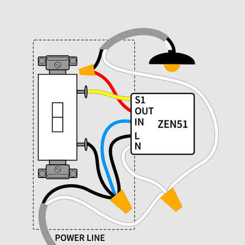 Zooz 700 Series Z-Wave Plus Dry Contact Relay ZEN51 Single Pole Wiring Diagram