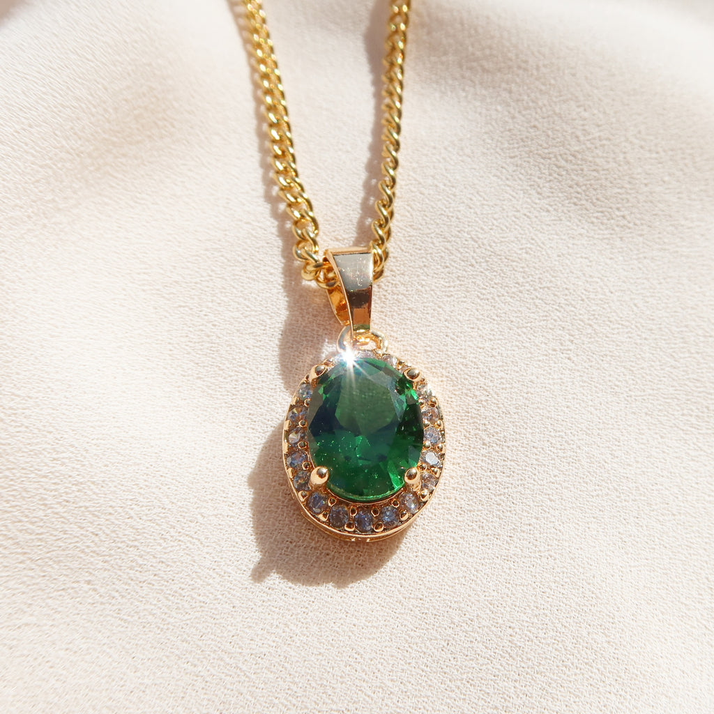Emerald Crystal Necklace | Gogo Lush