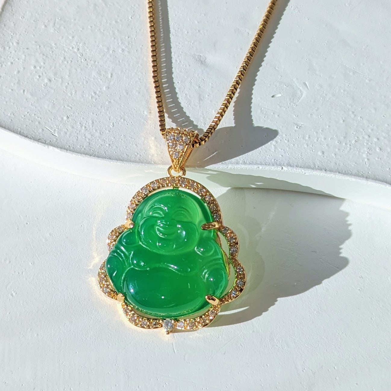 Natural Casual Emerald Buddha Pendant Necklace Men's Natural - Temu