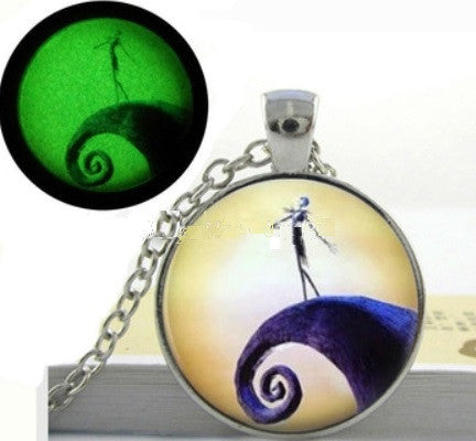 Jack Skellington Glow Necklace with UV Light