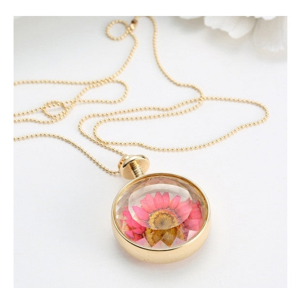 Pink Daisy Necklace