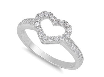 Sterling Silver Open Heart Ring with Heart-Shaped Gift-Box