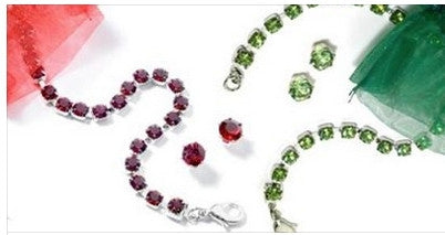 Swarovski Crystal Holiday Bracelet & Earring Sets  in Sterli