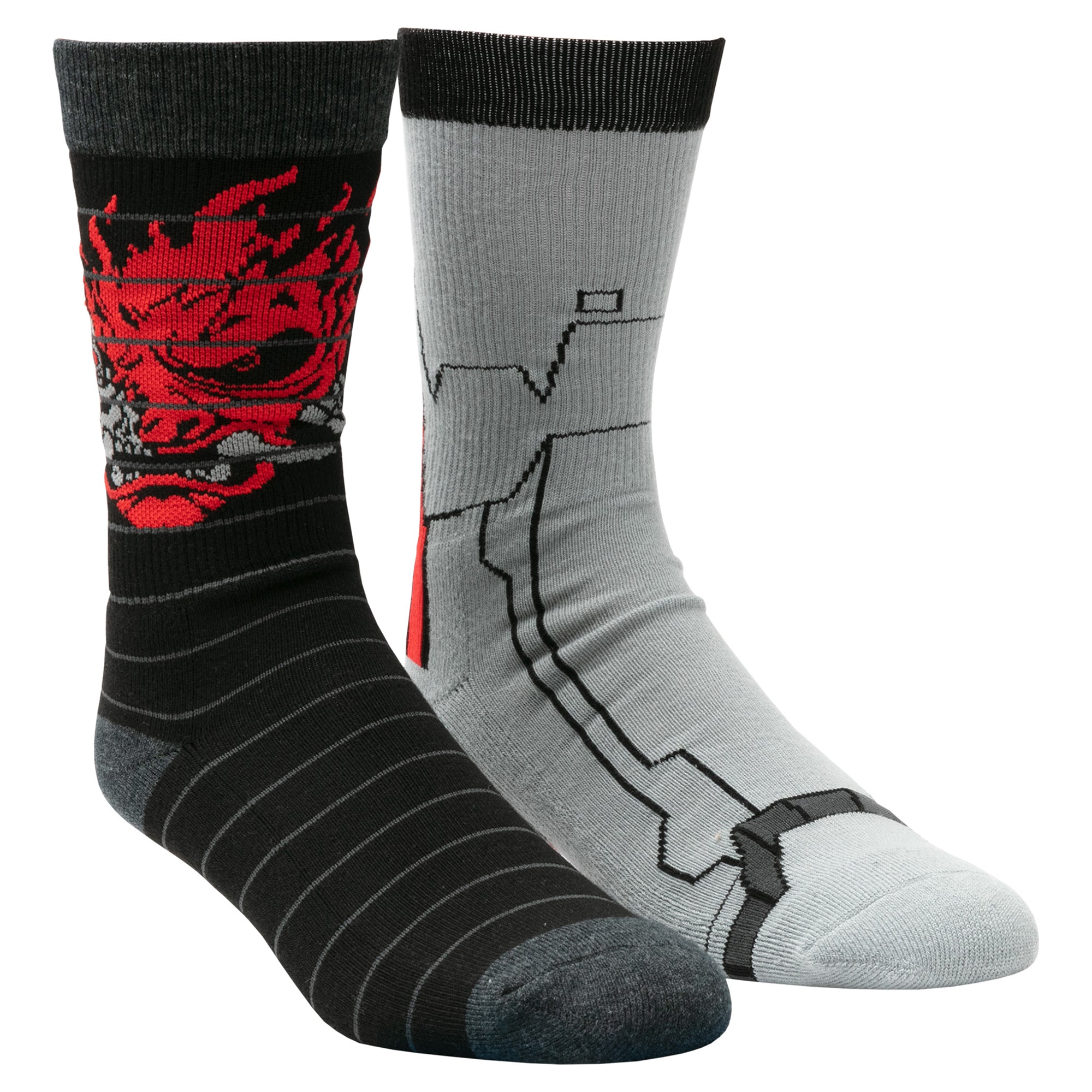 Cyberpunk 2077 Johnny Silverfoot Embroidered Athletic Crew Socks