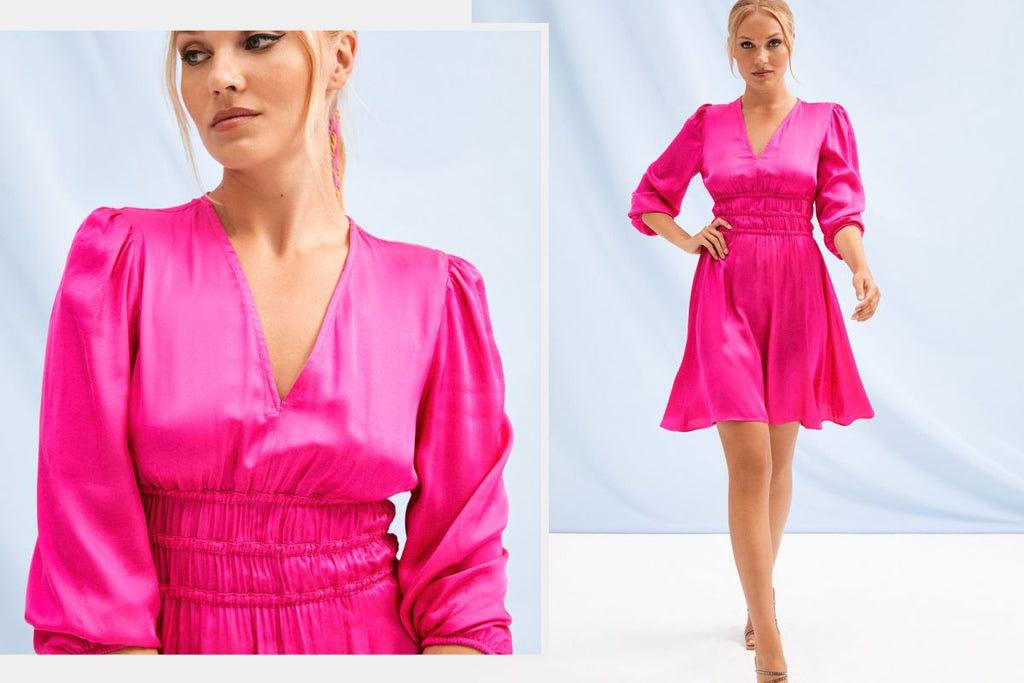 Cómo combinar un vestido fucsia