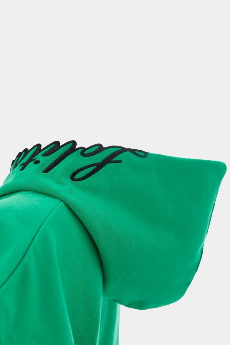 Sudadera verde corta capucha logo - lolitasyl.com