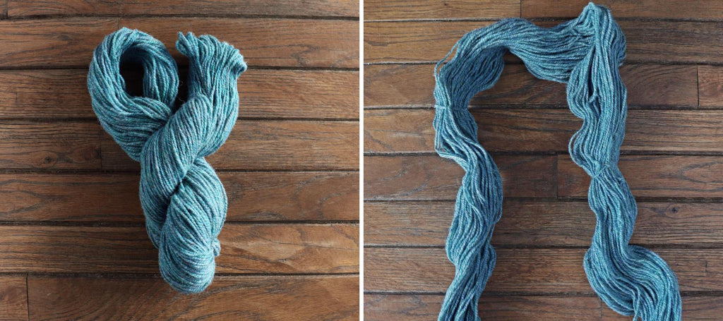 Skein of yarn and unwound skein of yarn