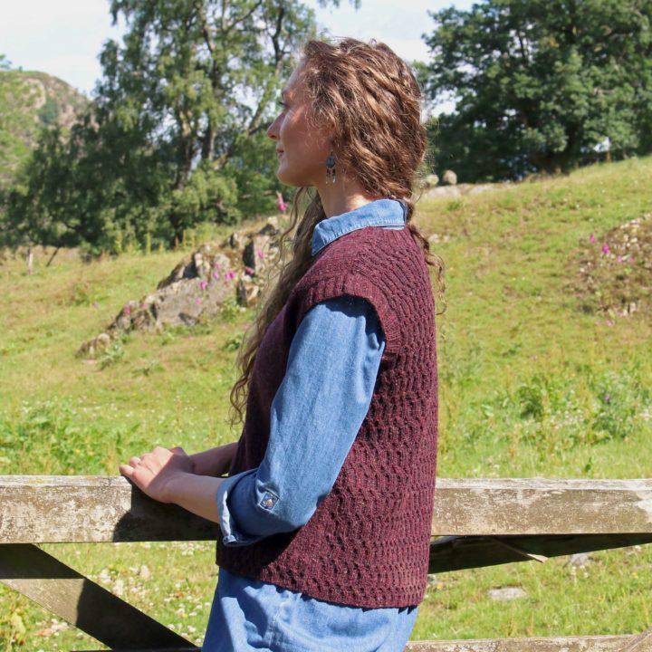 Seacross Sweater Pattern by Becky Baker in Lore