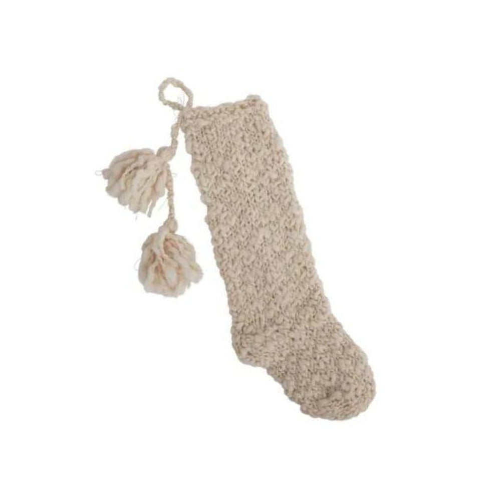 Coton Colors Knit Stocking with Pom Poms