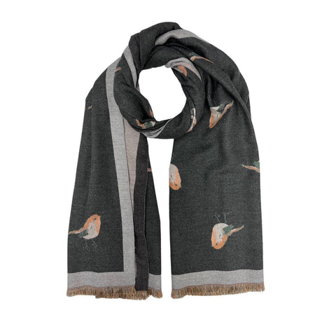 The Foxes Teal Cashmere Silk Scarf