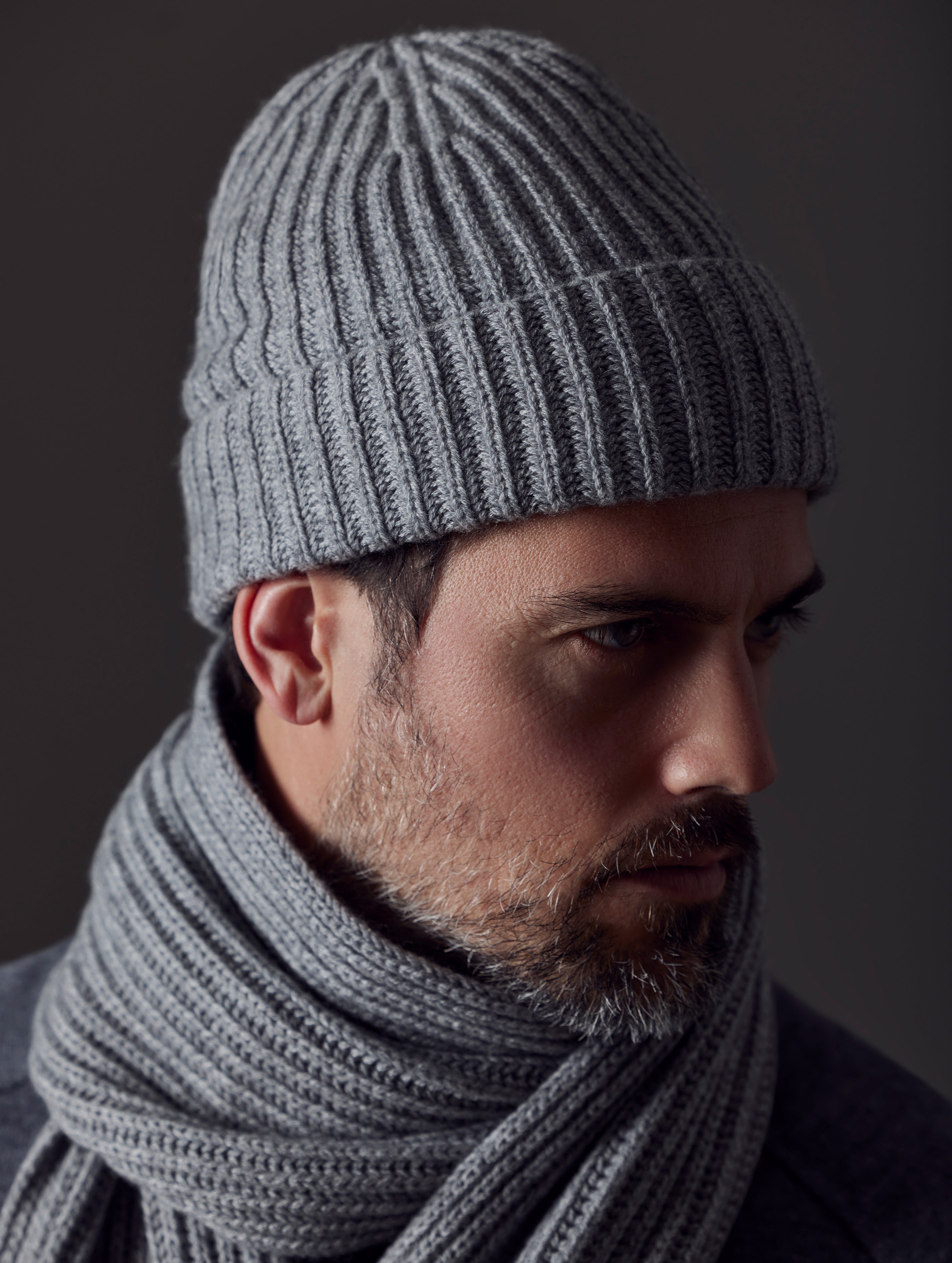 Cashmere hat - Grey - Men