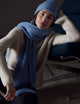 woman wearing light blue cashmere hat from AETHER Apparel