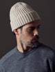 man wearing beige cashmere hat from AETHER Apparel