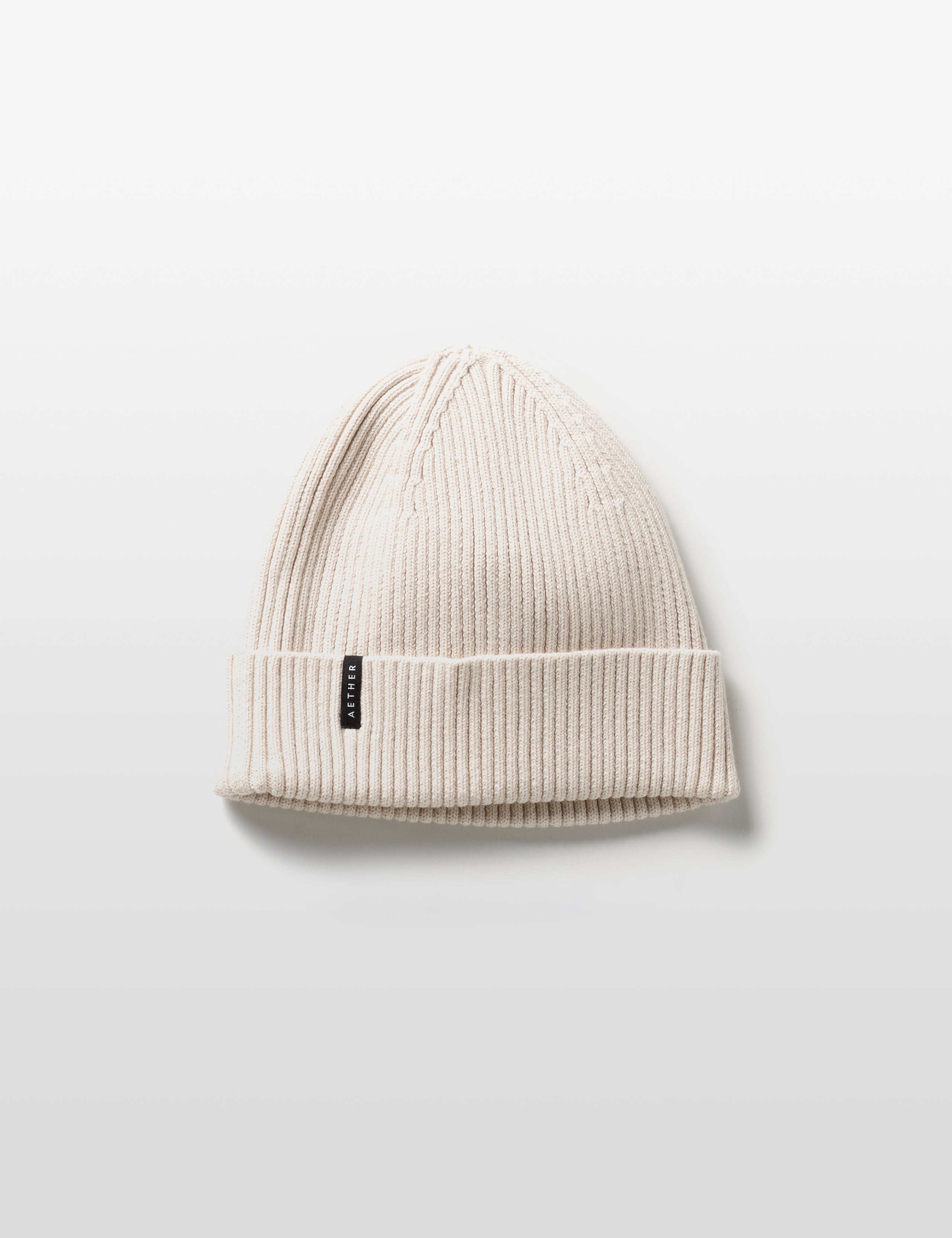 white cotton beanie from AETHER Apparel