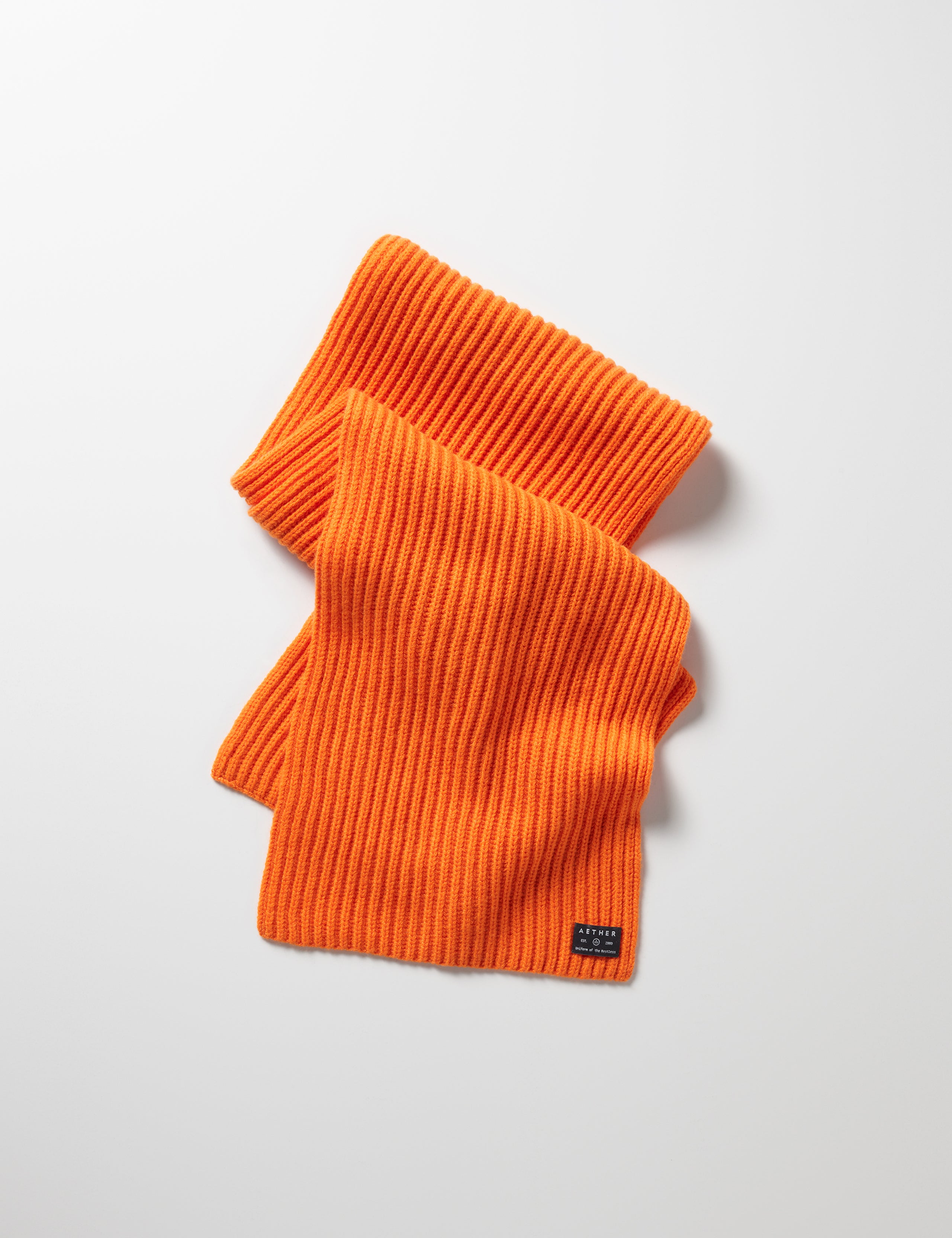 orange cashmere scarf from AETHER Apparel
