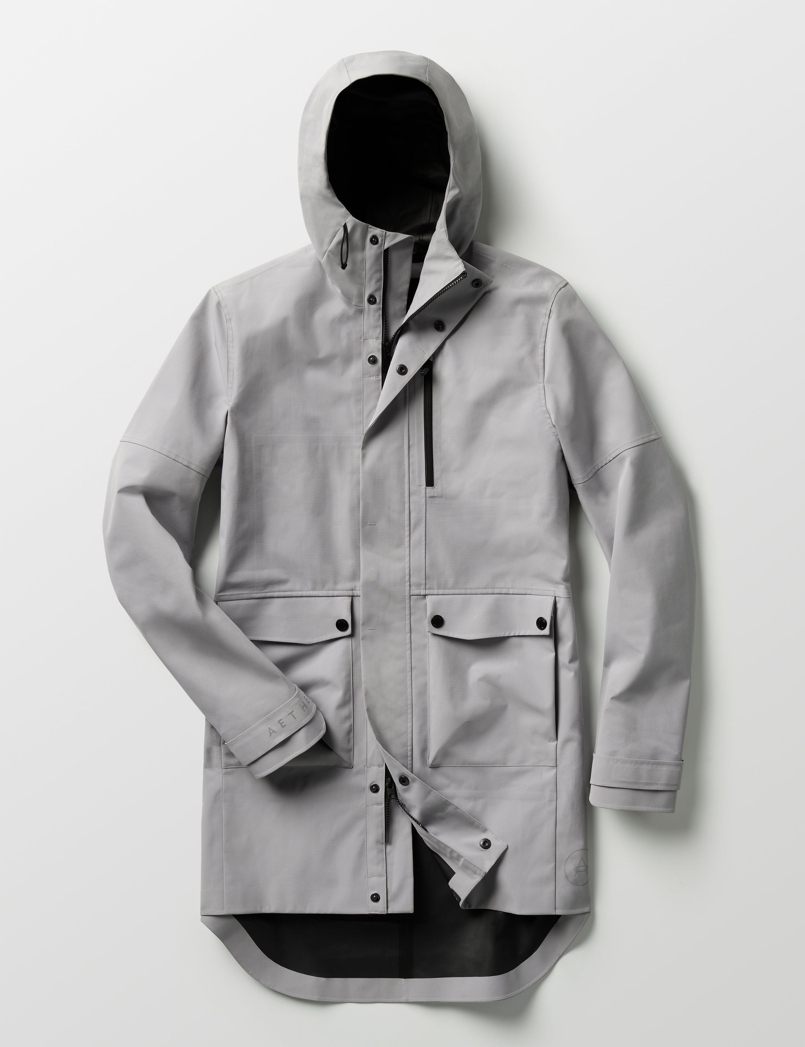 Grey men's rain jacket from AETHER Apparel