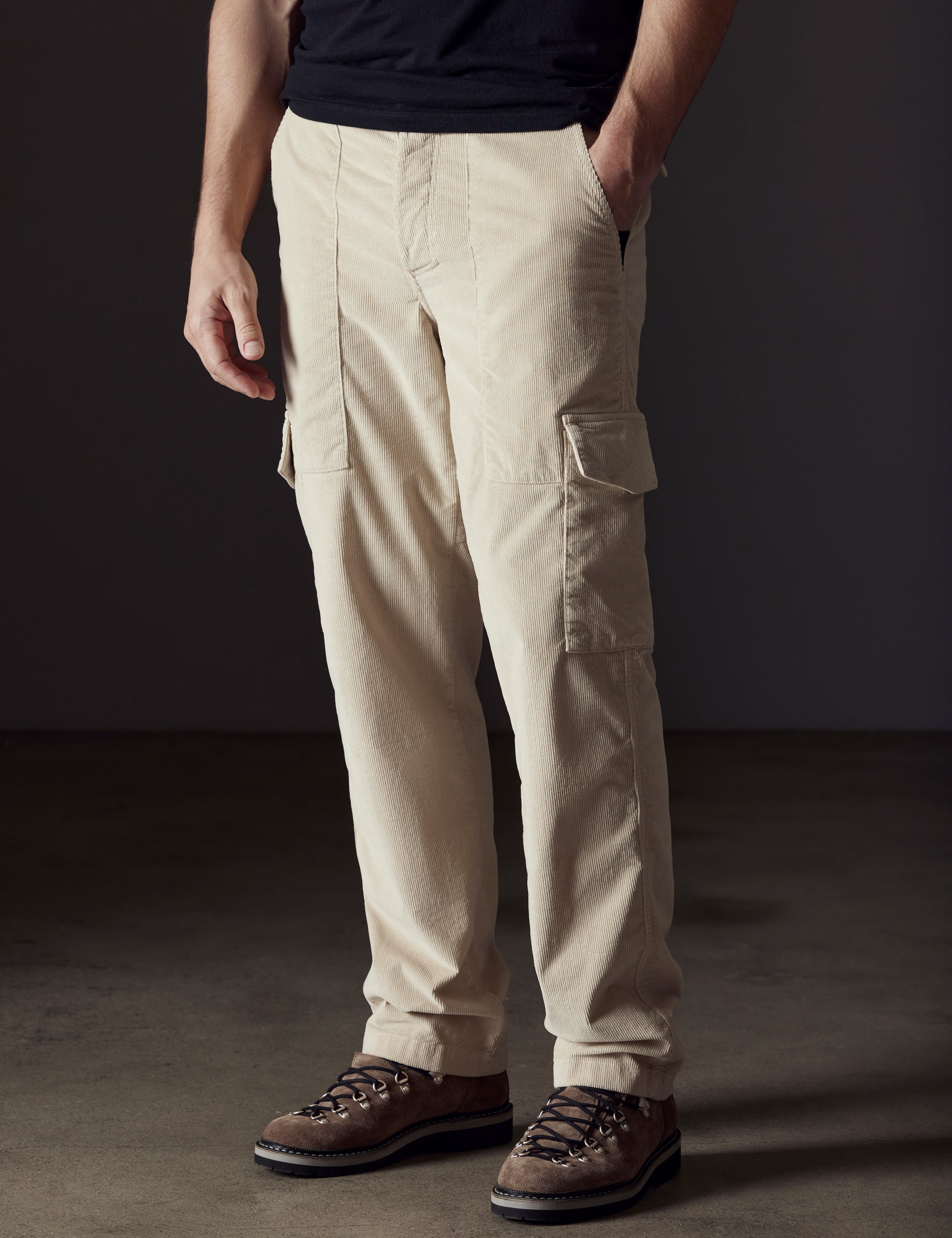 beige corduroy pant from AETHER Apparel