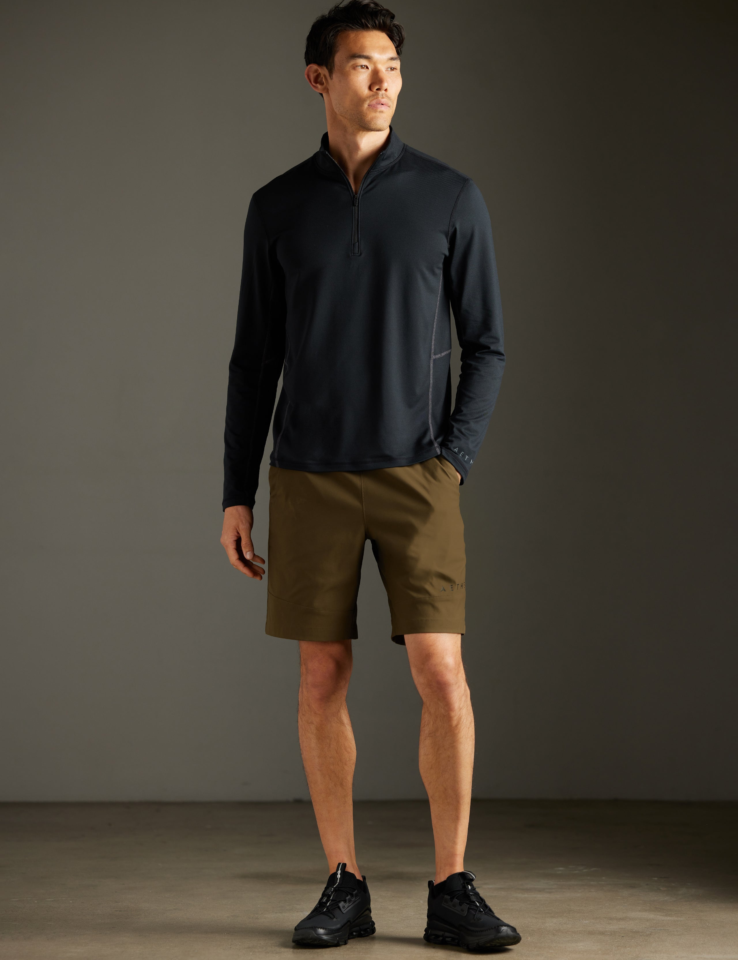 man wearing green shorts from AETHER Apparel