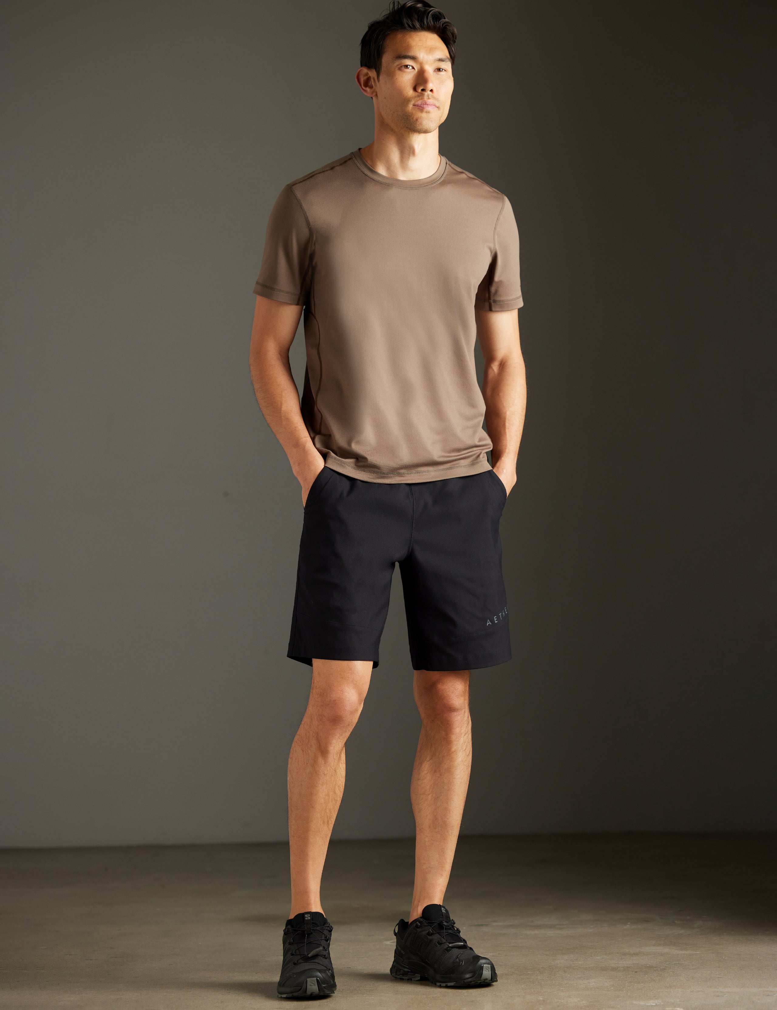 men wearing black shorts from AETHER Apparel