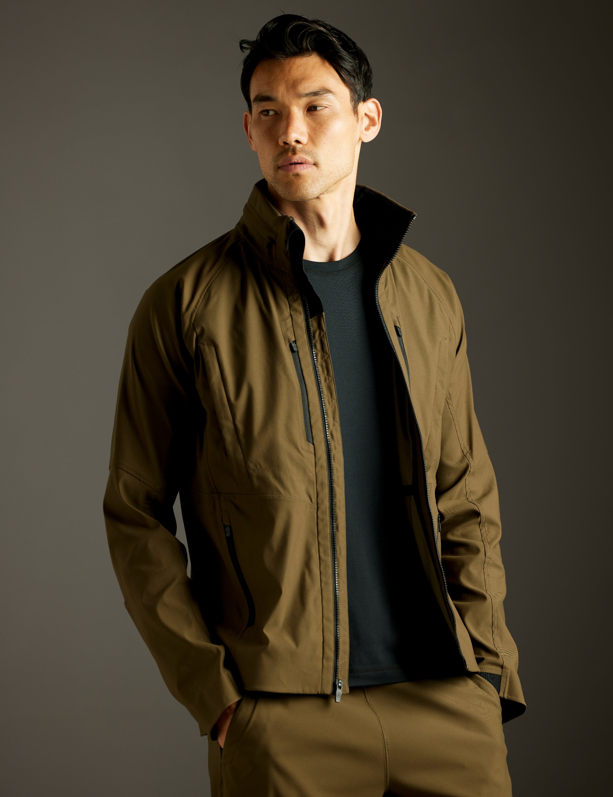 man wearing green jacket from AETHER Apparel