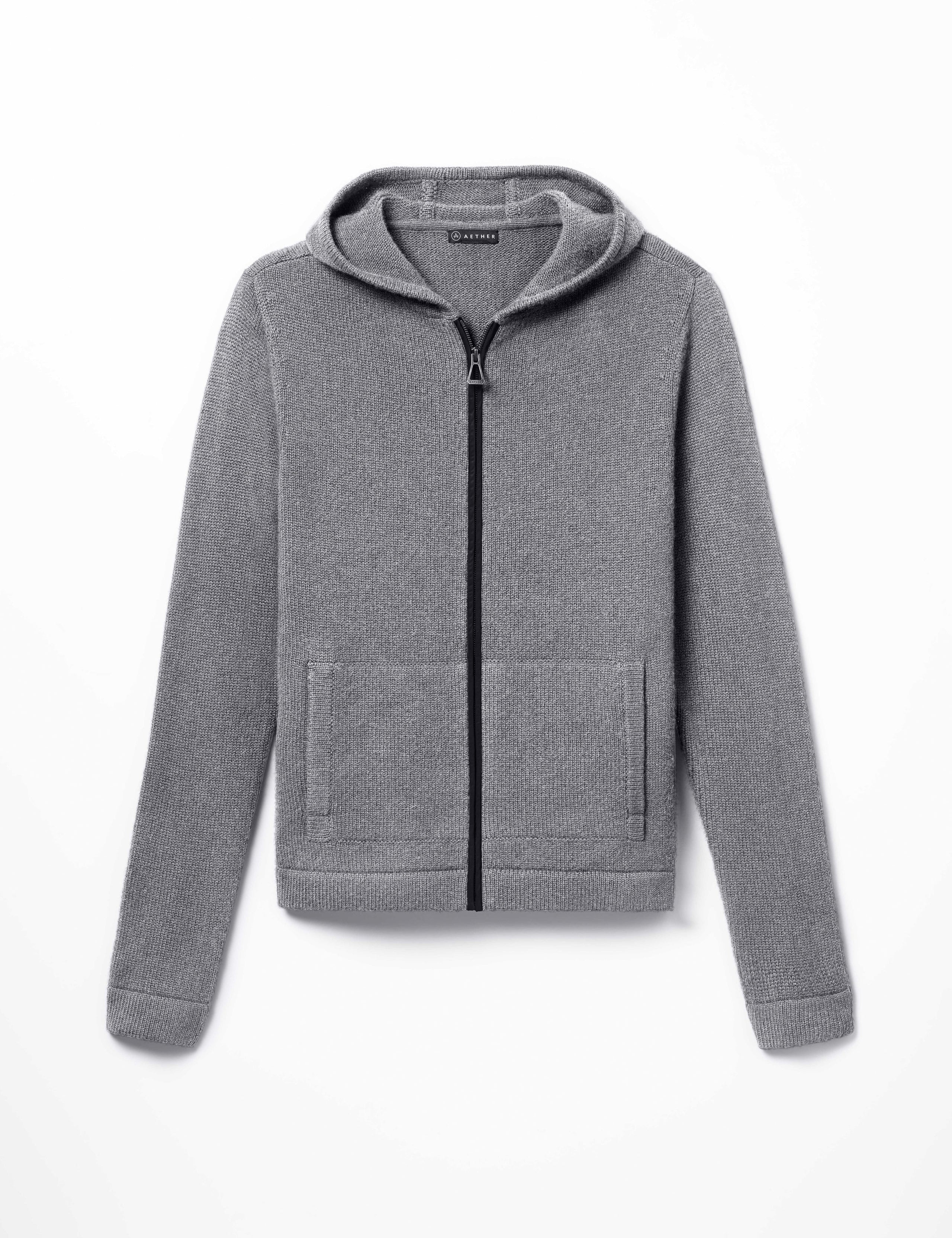 grey full-zip hoodie for men