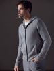 Man wearing grey Sawyer Cashmere Full-Zip from AETHER Apparel