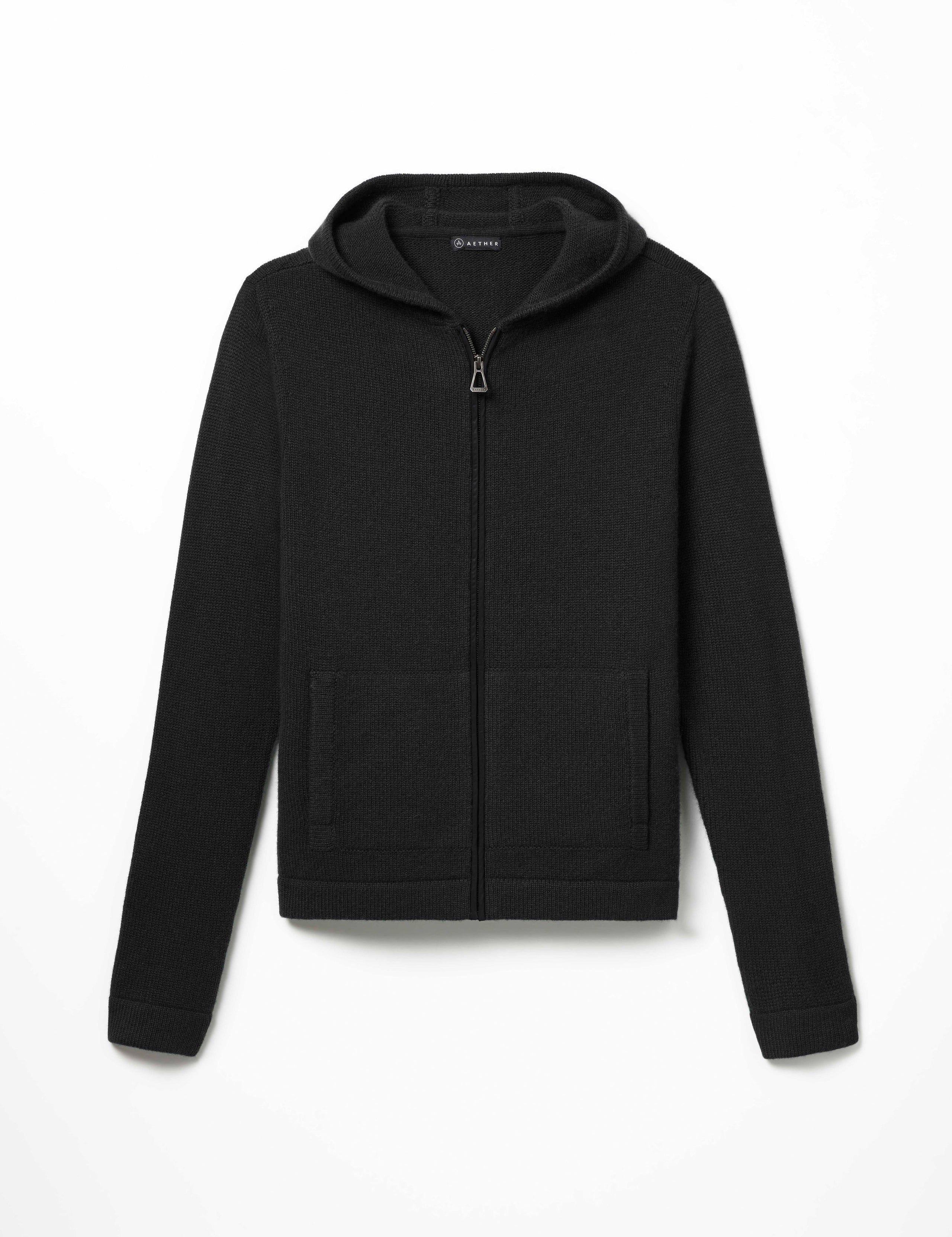 black full-zip hoodie for men