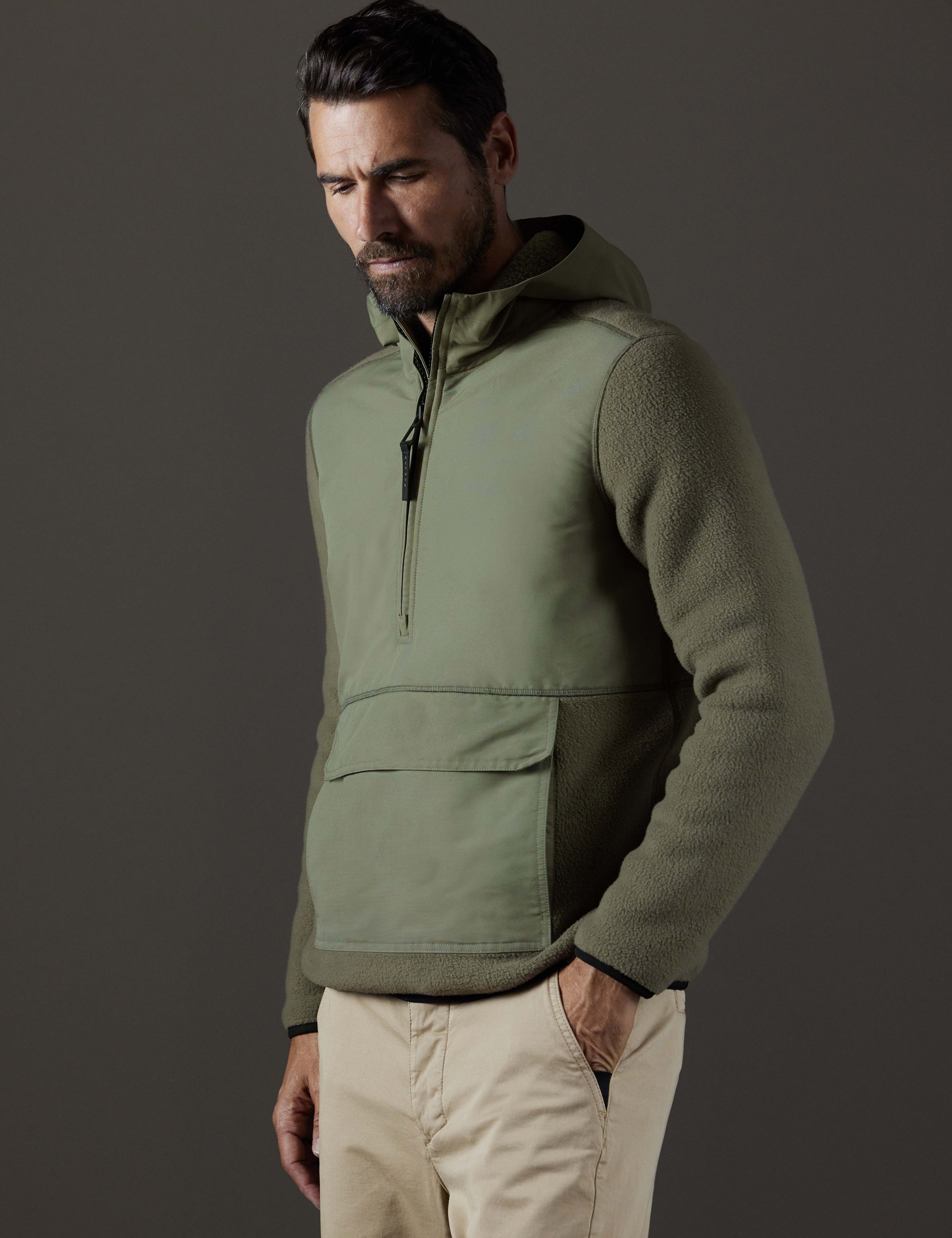 man wearing green anorak from AETHER Apparel