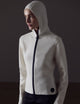 Woman wearing white W Riley Full-Zip Sweater