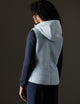 Woman wearing blue fleece vest from AETHER Apparel