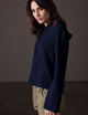 woman wearing blue sweater from AETHER Apparel