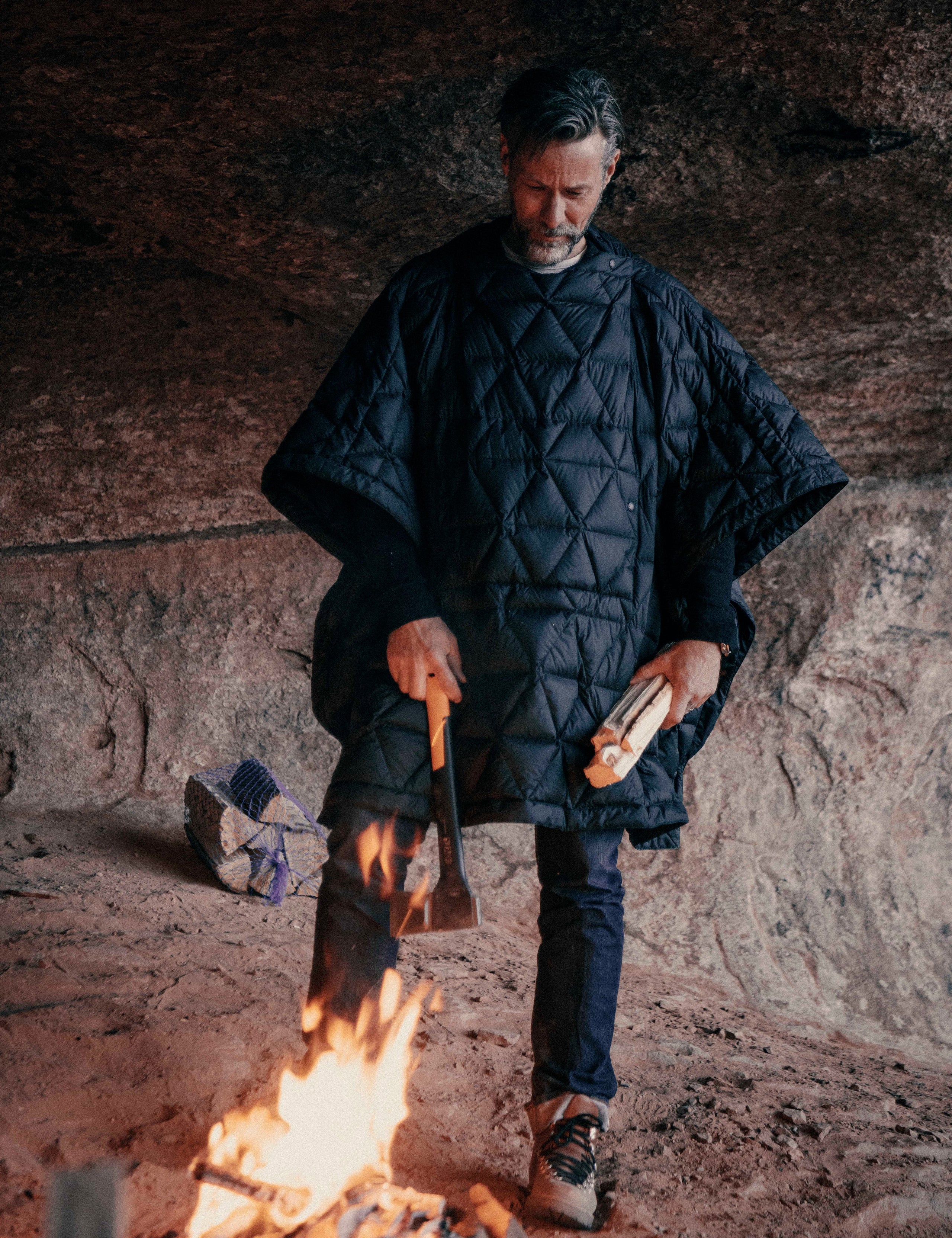 quilted poncho from Aether Apparel