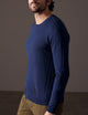 Man wearing blue sweater from AETHER Apparel