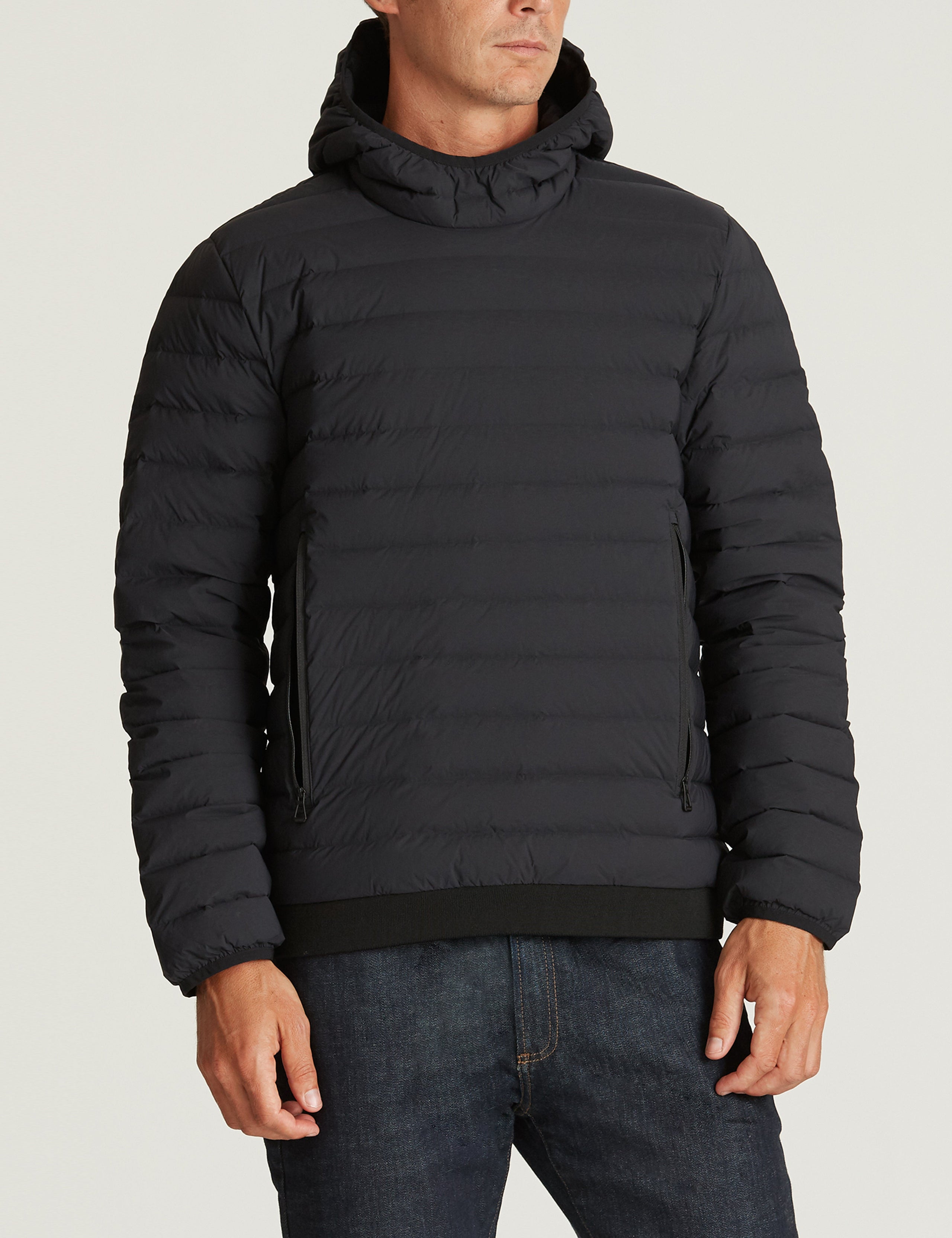 black insulated pullover for men