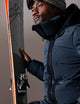 man wearing blue ski jacket from AETHER Apparel