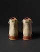 back view of beige suede boot for men