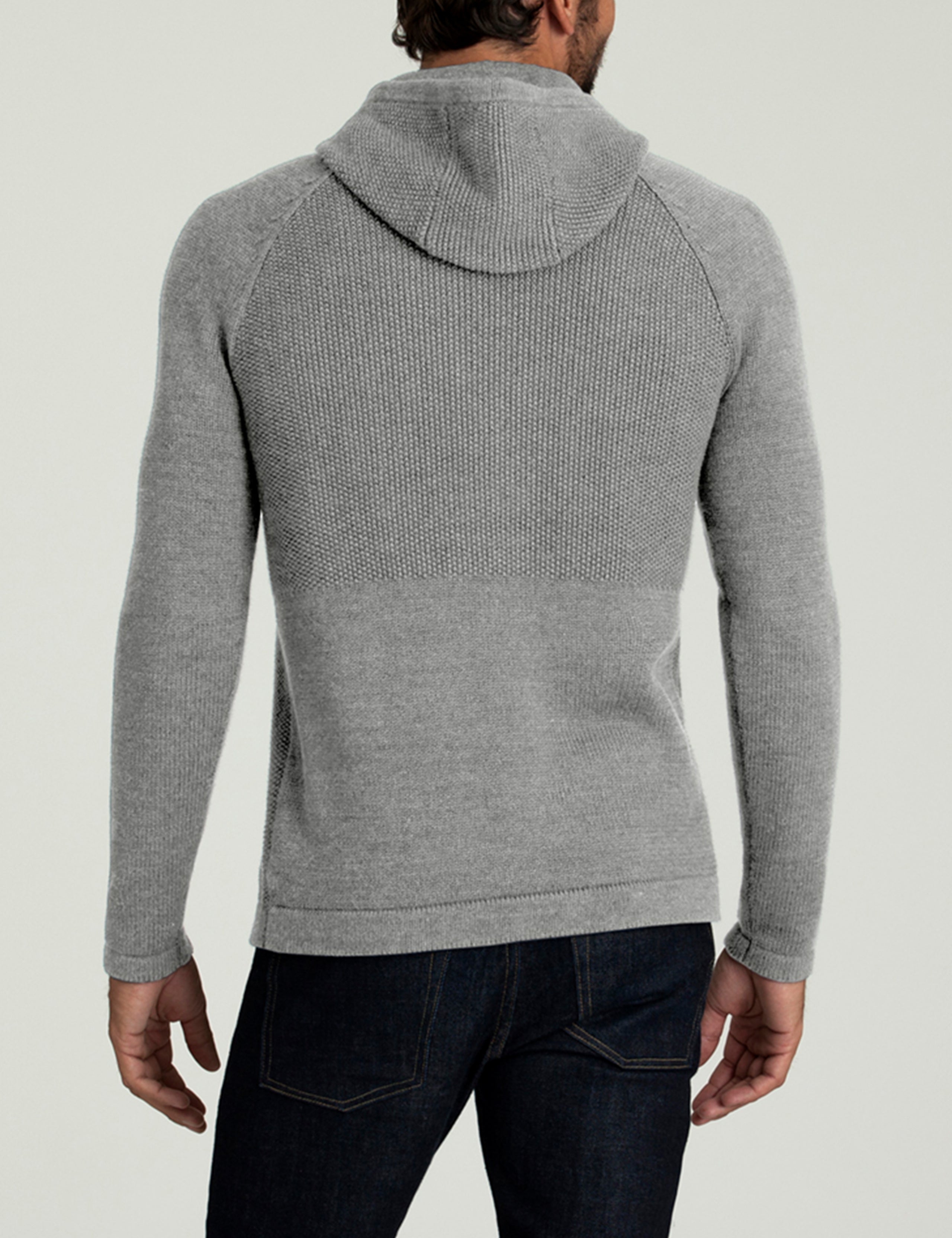 grey hooded sweater for men