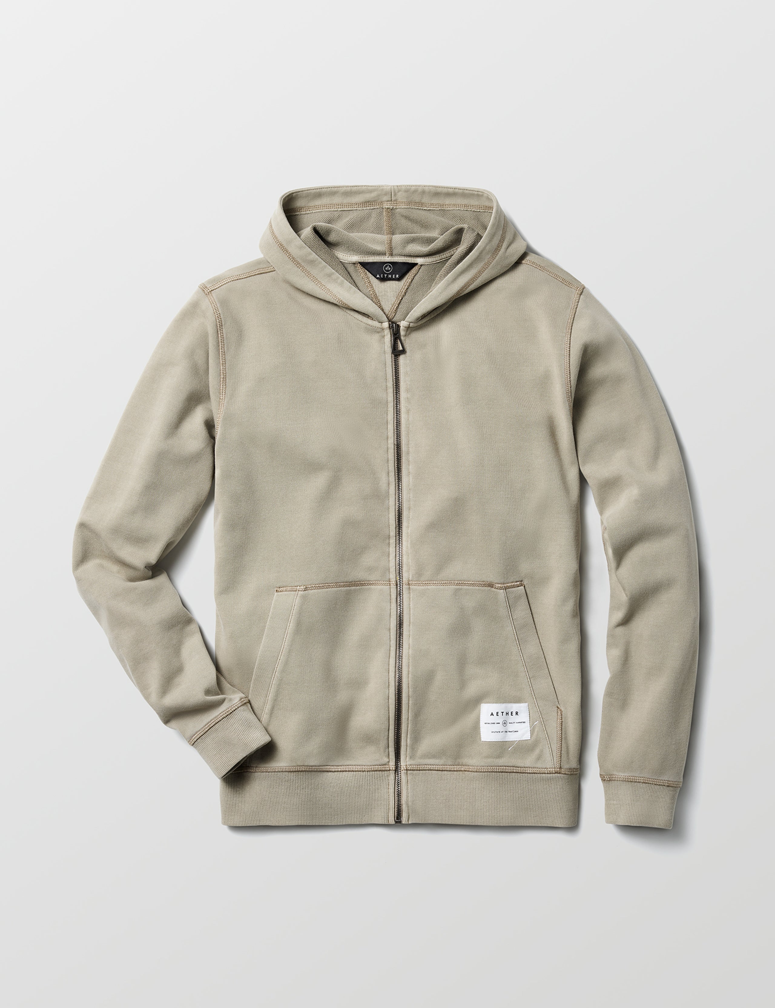 Gray full-zip hoodie from AETHER Apparel