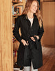 black raincoat for women from Aether Apparel