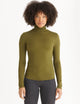 woman wearing green turtleneck shirt from Aether Apparel