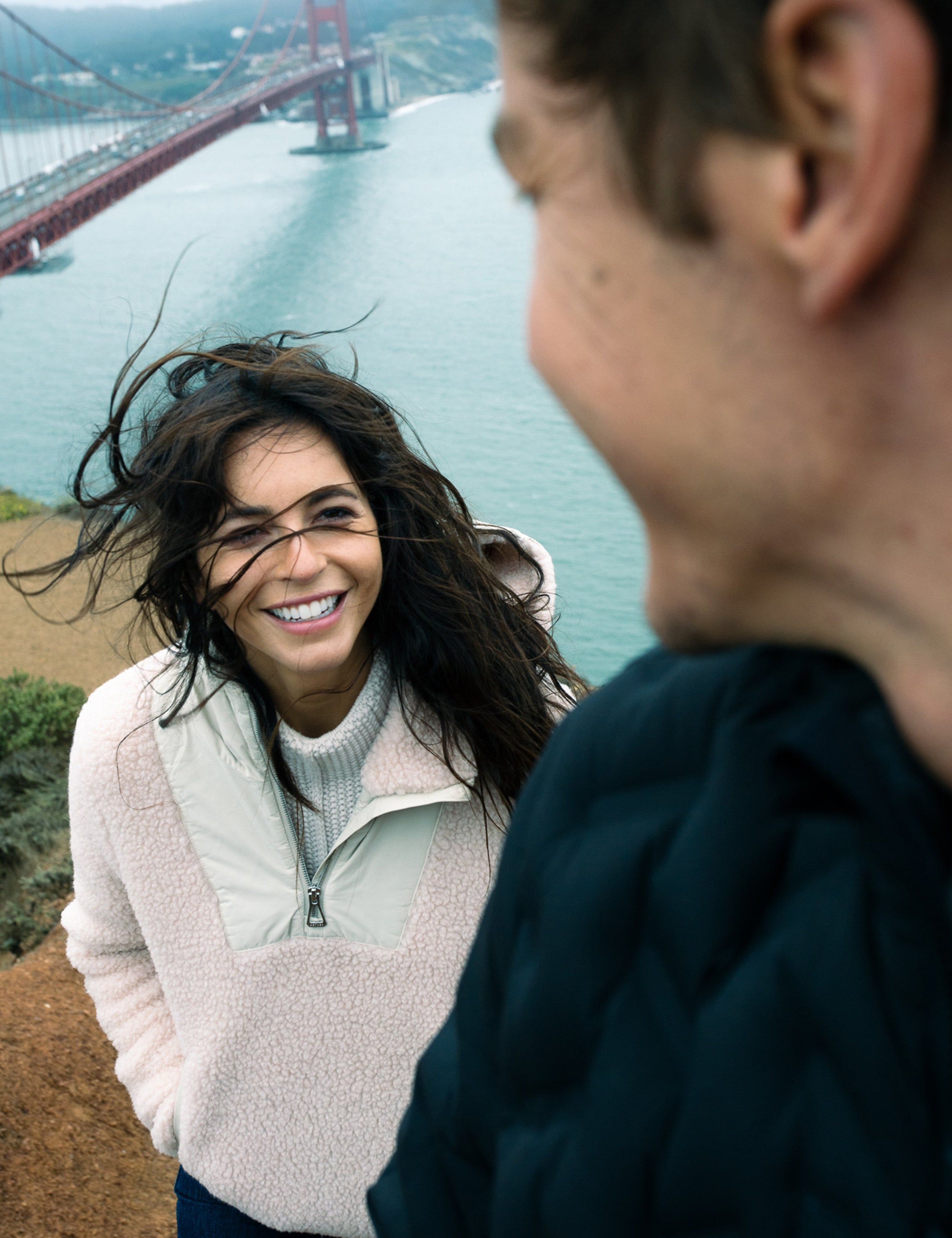 woman wearing light pink pullover