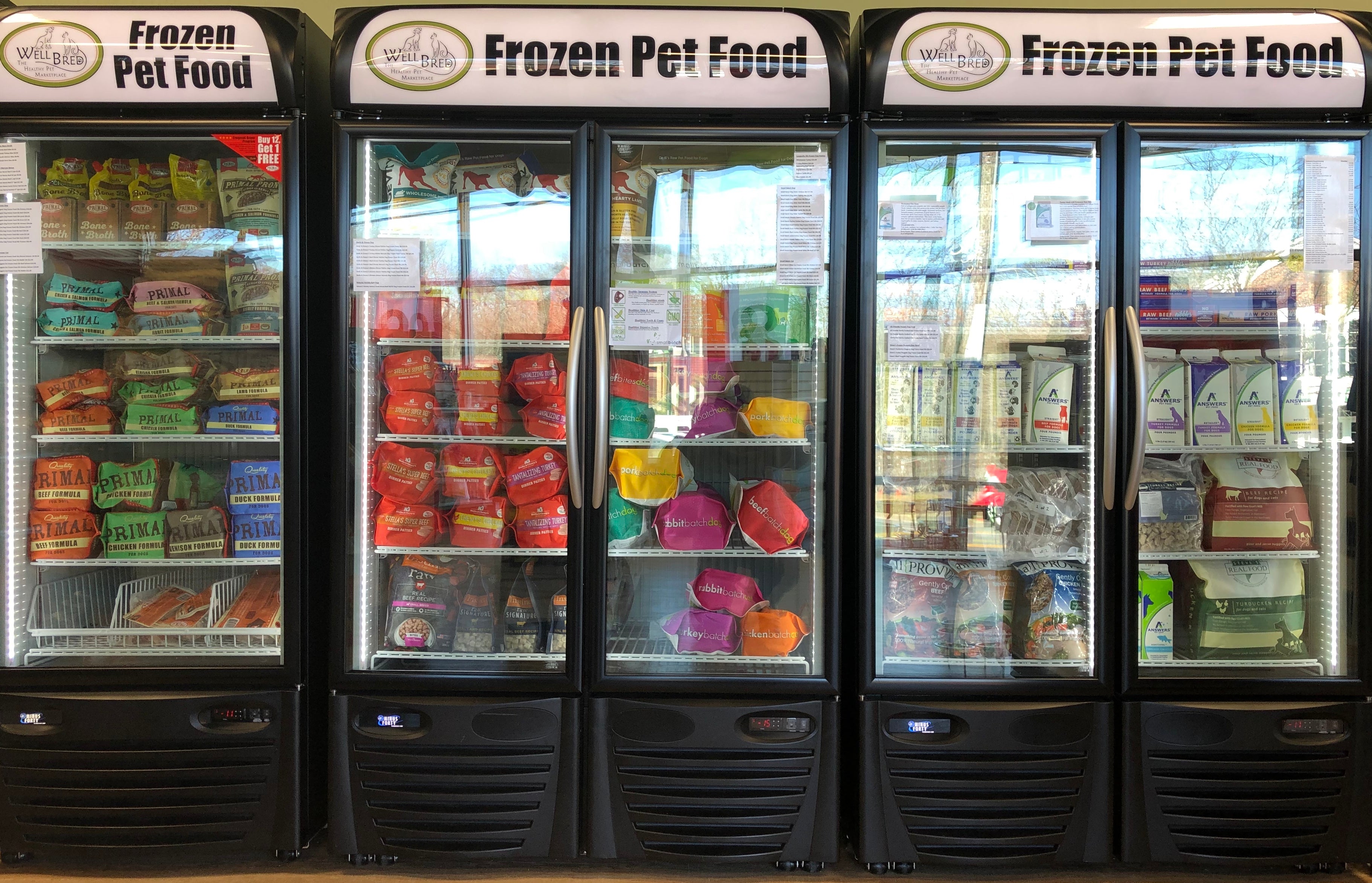 Our freezers in Livingston (raw and gently cooked foods)