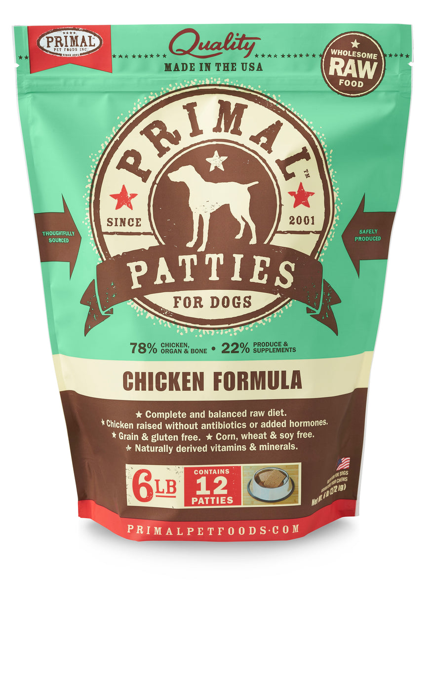 Primal Dog Frozen Raw Food Patties Chicken On Sale At NJ Pet Store