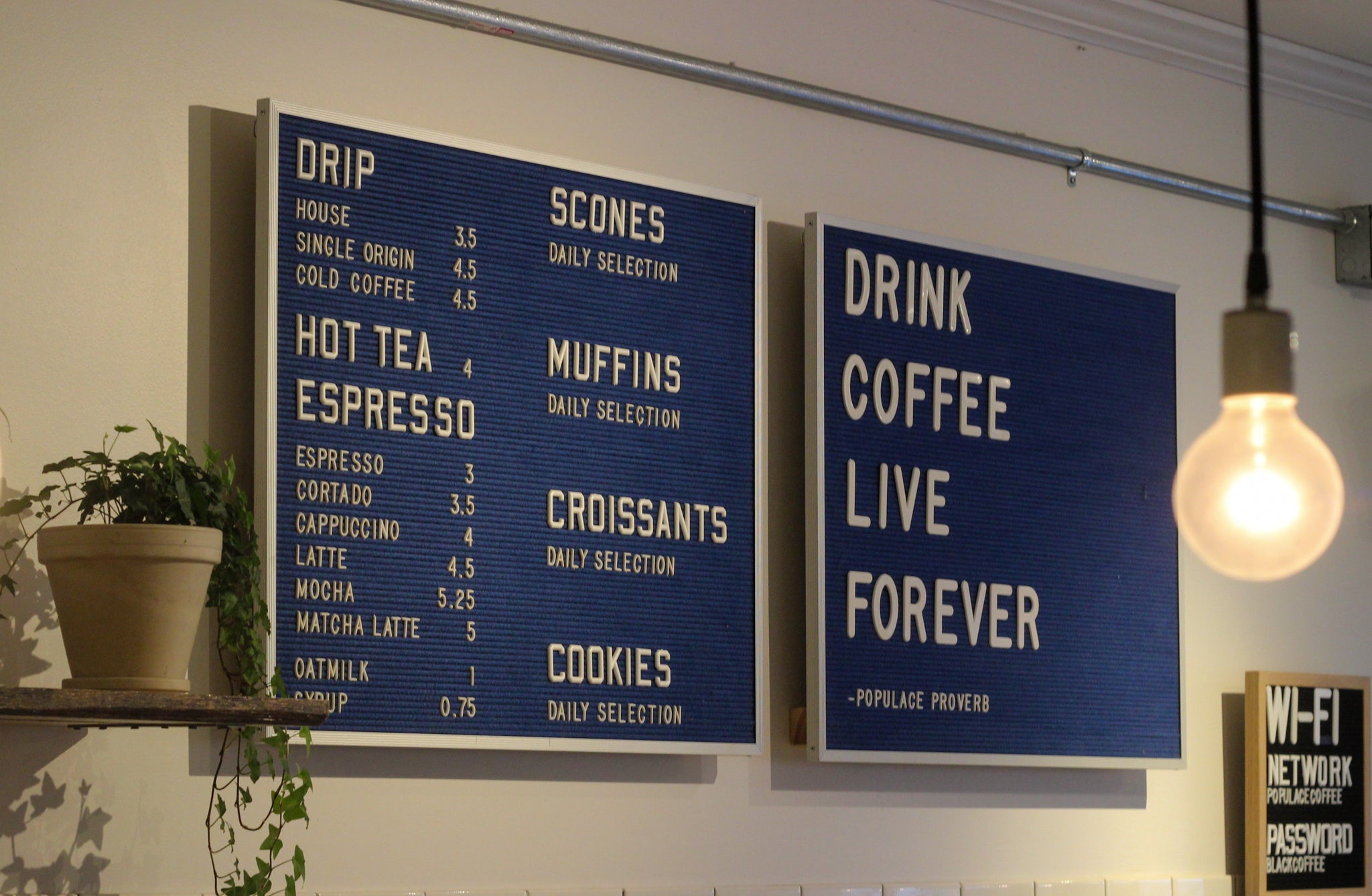 coffee menu